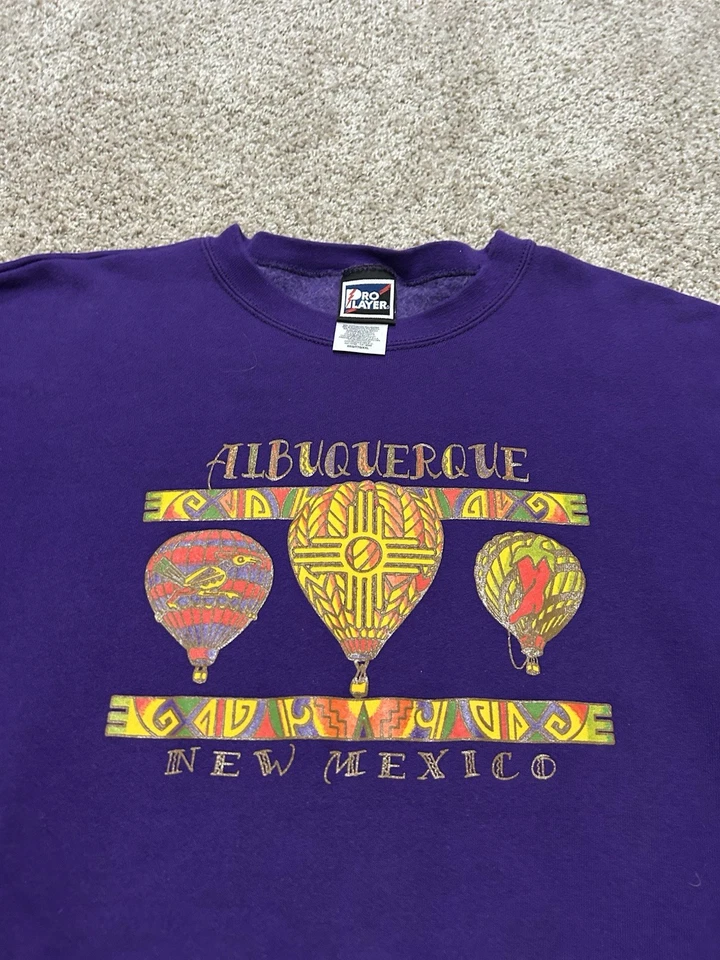 Vintage Pro Player Albuquerque New Mexico Crewneck Mens XXL Purple Logo Spell - Image 4 of 4