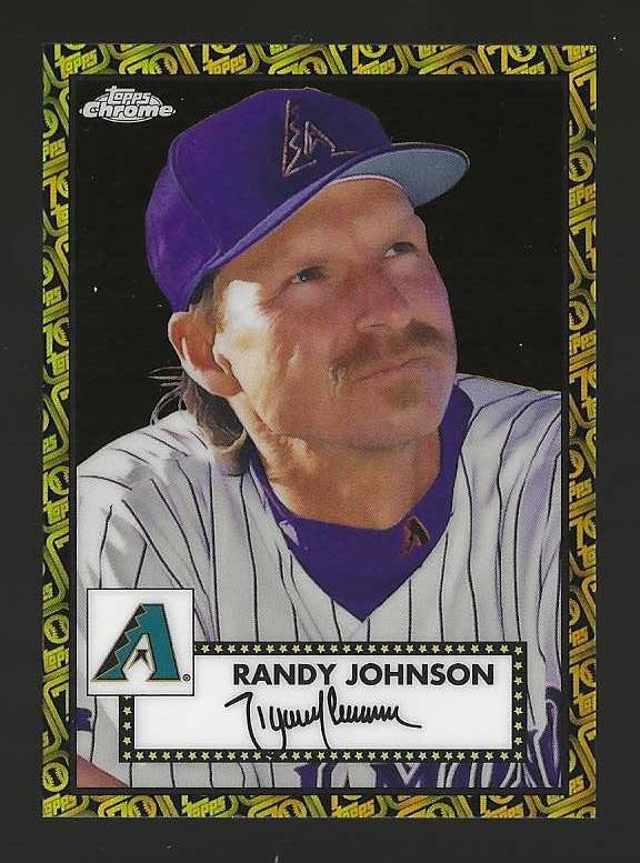 2021 Topps Chrome Platinum Randy Johnson #494 Black Gold Refractor Sp 10/10