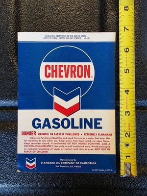 Vintage 60's Chevron Gas Station 6 3/4 x 4 3/4 Sticker Sign Vinyl