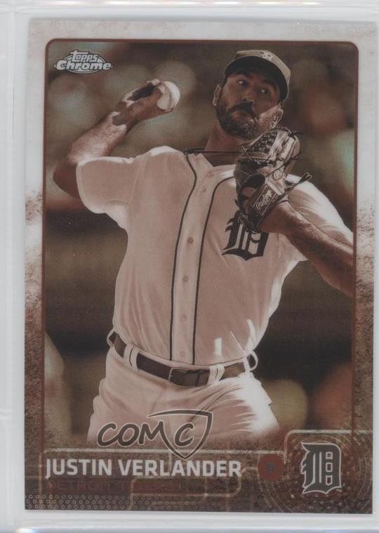 2015 Topps Chrome Sepia Refractor Justin Verlander #191 1f0