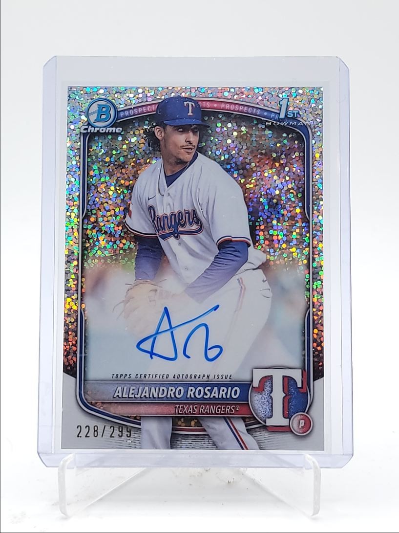 ALEJANDRO ROSARIO 2025 BOWMAN CHROME 1ST SPECKLE REFRACTOR AUTO /299 Q4060