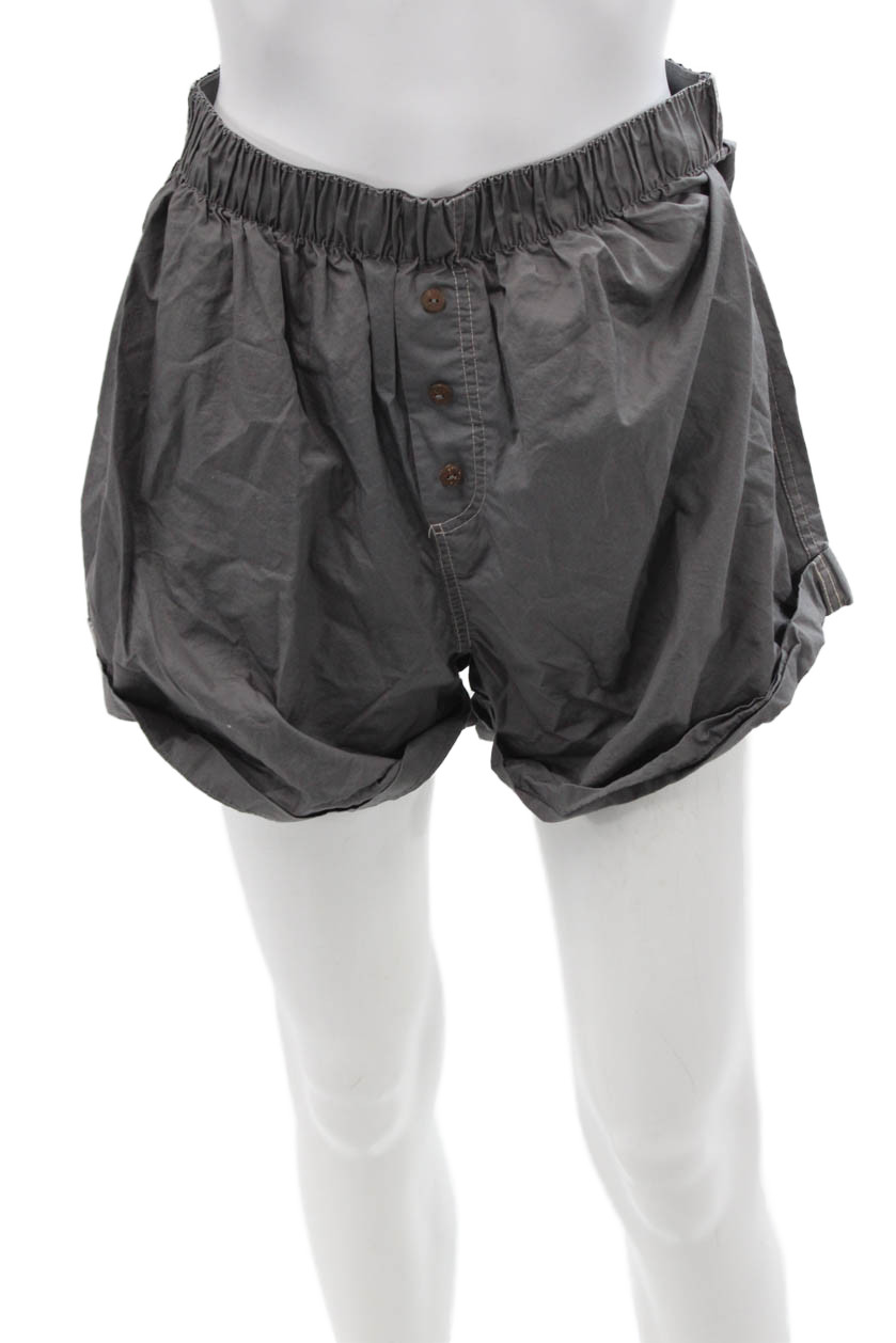 Intimately Free People Womens Cotton Buttoned Elastic Waist Shorts Grau Size SFree Shipping in US $100+ Orders | $6.95 Orders Below