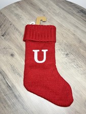 Wondershop Christmas Red Stocking Monogram  U  