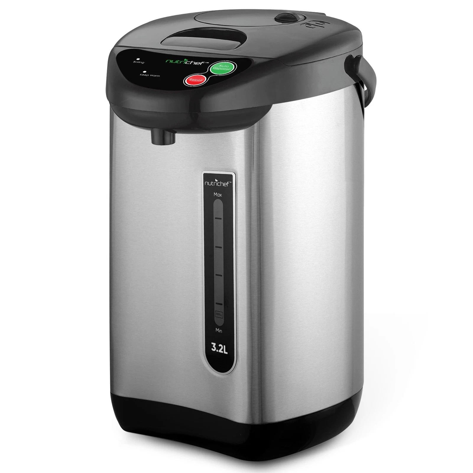 NutriChef Hot Water Urn Pot - Insulated Stainless Steel, Manual & Auto Dispen...