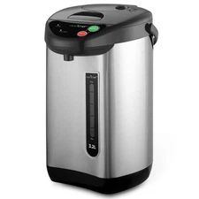NutriChef Hot Water Urn Pot - Insulated Stainless Steel, Manual & Auto Dispen...