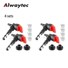 1/4" in-Line 90° Fuel Shut-Off Valve & Filter & Clamps for Lawn Mower Part