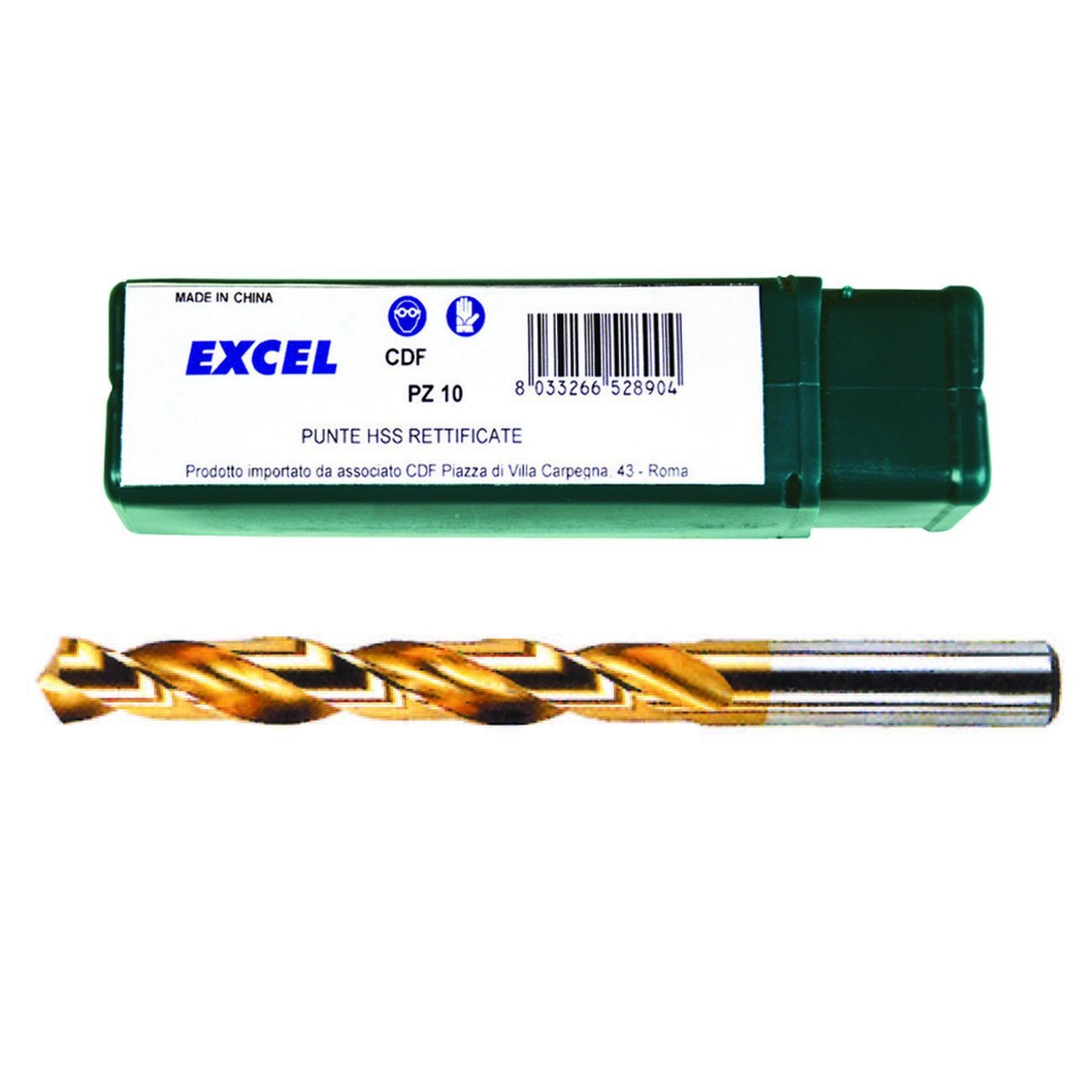 Set 10 Punte EXCEL HSS Titanio 8,5mm | Alta Velocità DIN 338 Metallo