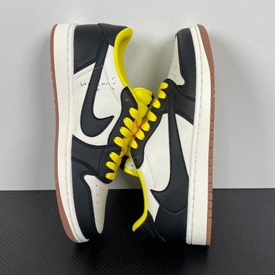 Nike Air Jordan 1 Low Travis Scott Canary Yellow Blue Gum Sole Authentic New