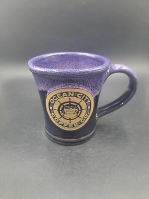 Ocean City Coffee Company Mug Deneen Pottery Purple Glazed Handmade 2022