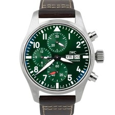 IWC Pilot's Watch Chronograph Green Stainless Steel 41mm Watch IW388103 CARD