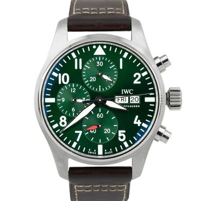 IWC Pilot's Watch Chronograph Green Stainless Steel 41mm Watch IW388103 CARD