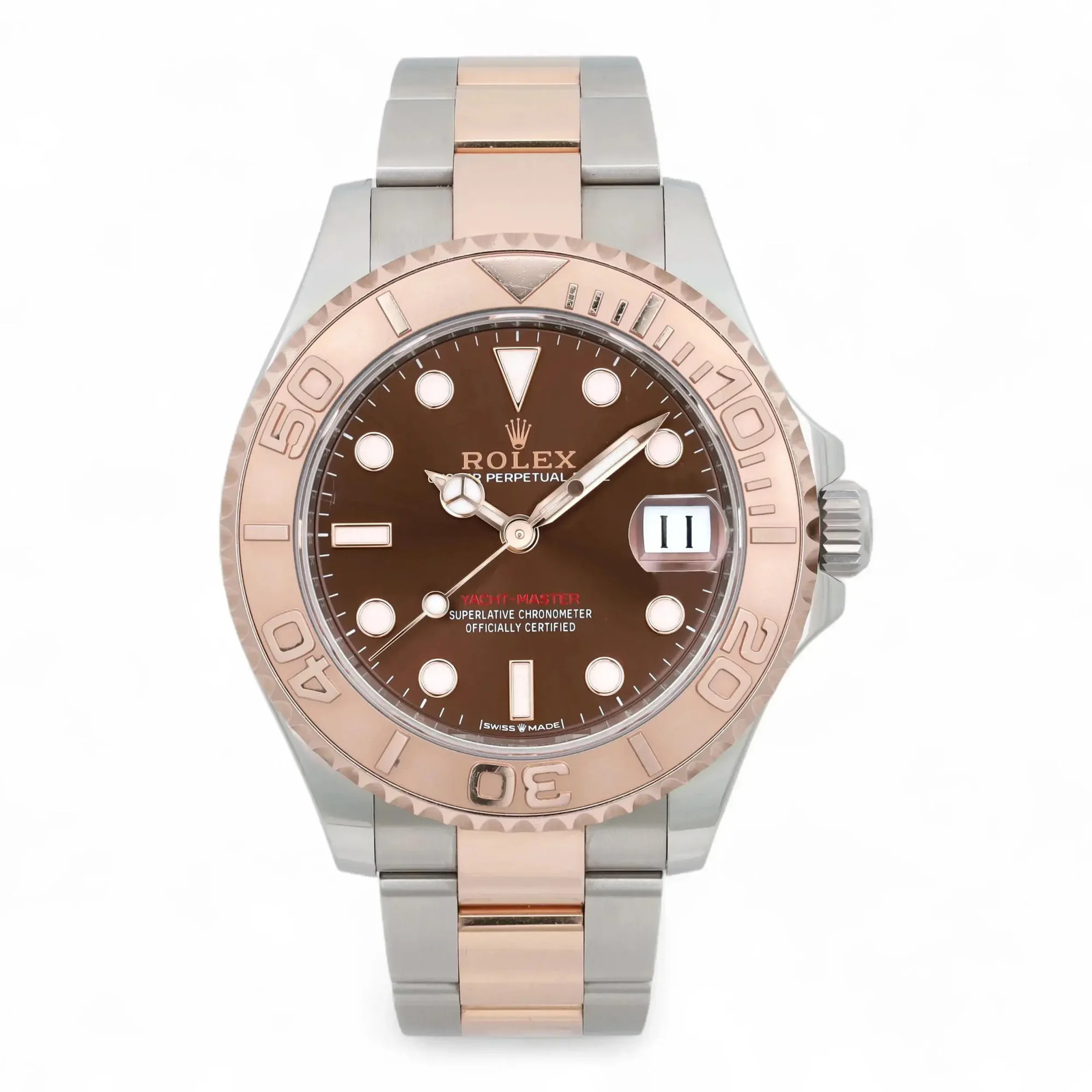 Rolex Yacht-Master 37mm Steel Everose Gold Black Dial Watch 268621