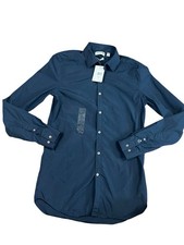 Lacoste Button Down Shirt Men s Small Slim Fit Striped Blue Cotton NWT