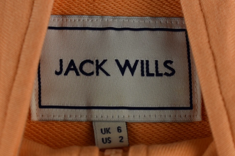 JACK WILLS Orange High Neck Crop Jumper size Uk 6 Womens 1/4 Zip Pullover Casual - Image 4 of 4