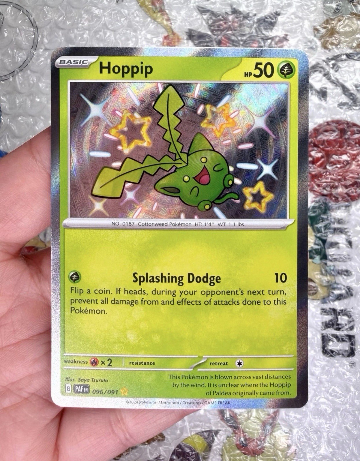 Hoppip 096/091 SV: Paldean Fates Shiny Rare Holo - Pokemon TCG NM