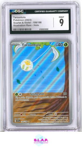 TAROUNTULA POKEMON SCARLET & VIOLET SV1EN ILLUSTRATION RARE HOLO 199/198 CGC 9