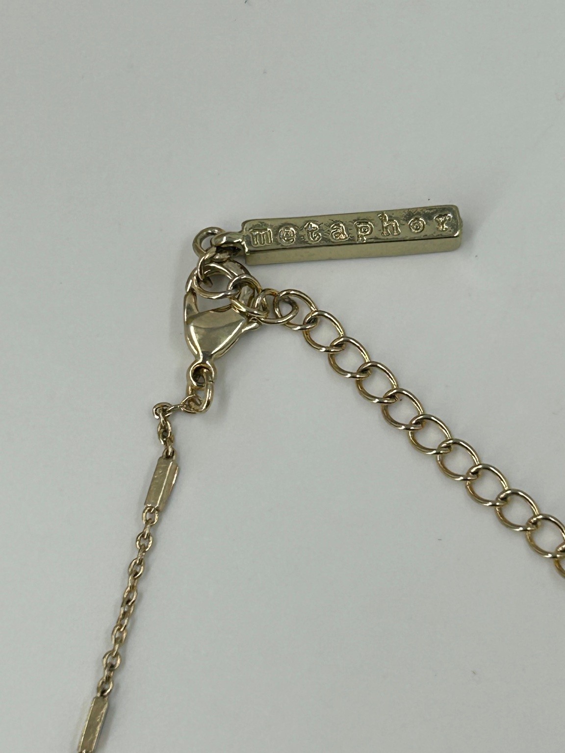 Metaphor Rectangular Statement Necklace Gold Tone… - image 5