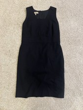 Talbots Black Dress Sleeveless Size 10 Knee Length Stretchy Rayon Work Wear EUC