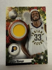 2025-26 Topps Holiday #PR-MT Myles Turner Player Relic Card /99 Glitter Pacers