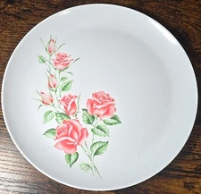 VTG 8 Pc Set Harmony House 538 Melamine Dinner Plates Serenade Rose Rare 9.75"