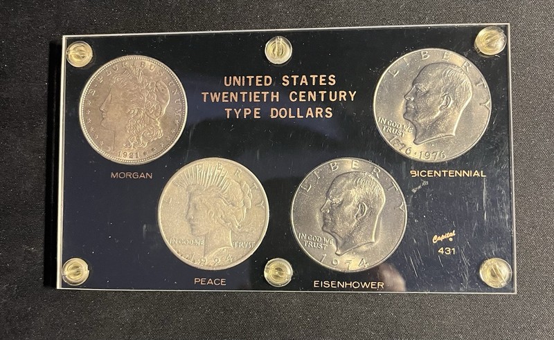 U.S. 20th Century Dollar Morgan Peace Eisenhower Bicentennial Dollars 4 Coins