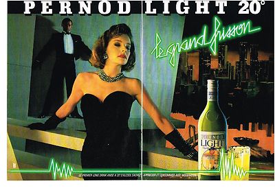 ADVERTISING 1984 PERNOD LIGHT 20° aperitif (2 pages)