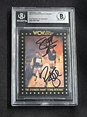 THE STEINER BROTHERS 1991 CHAMPIONSHIP WCW SIGNED AUTOGRAPHED CARD