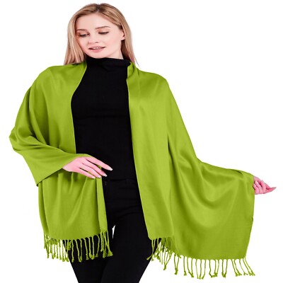 CJ Apparel limettengrün einfarbig Design Schal Sekundenschal Stola Pashmina