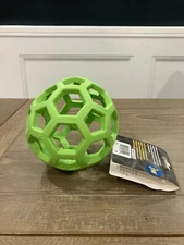  dog ball tug and fetch color green very flexible stuff it with smaller toys 