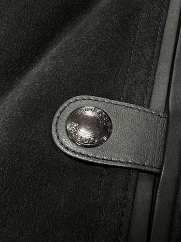 Chaqueta de bombardero TOM FORD de cuero para hombre azul marino en contraste de gamuza y punto IT 54 US 44 grande - Imagen 6 de 10