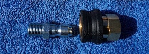 PRESSURE WASHER JETWASH PAIR QUICK RELEASE COUPLINGS MINI 11.6MM X 1/4"BSP MALE - Picture 2 of 9