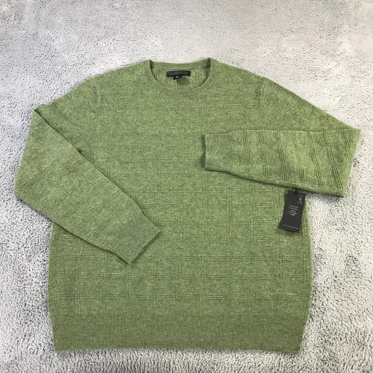 New Christian Lacroix Sweater Mens Extra Large Cashmere Green