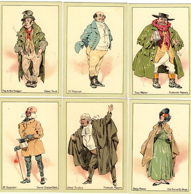 Set 10 Characters from Dickens by Kyd John Player & Son Cigarette Cards Ref  M649