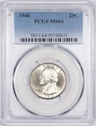 1940-P PCGS MS64 Uncirculated Washington Silver Quarter, Philadelphia Mint 33