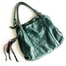 Sofia C Italian Genuine Leather Forest Green L Handbag Shoulder Bag Y2k Vintage