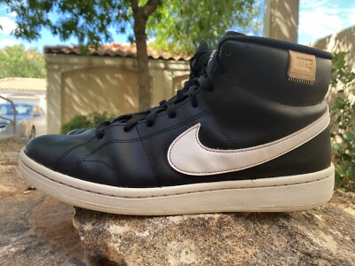 white & black court royale 2 mid trainers