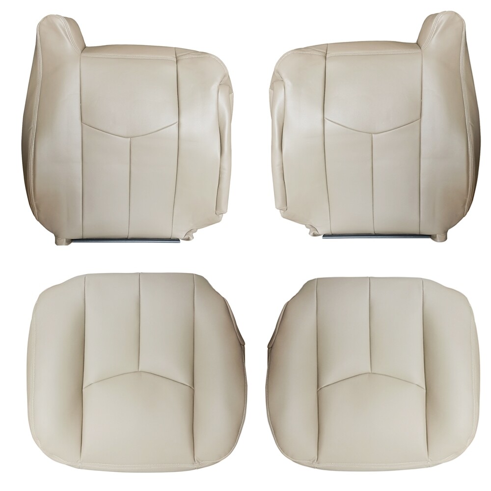 Housses De Siège Avant En Simili Cuir Gris Pour Chevy Silverado Tahoe Etc. 2003-2006 - Lot 6 Pièces