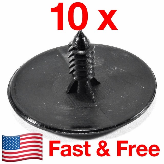 10x GM Hood Insulation Trim Panel Retainer Clips Black Nylon GM