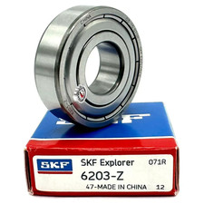 NEW SKF 6203 Z DEEP GROOVE BALL BEARING, METAL SHIELDED 17x40x12mm