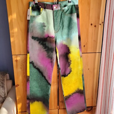 NWT Dries Van Noten Women's Multi Coloured Button Fly Jeans Size 27