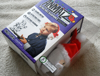 ReTrak Animalz Safe volumenbegrenzende einziehbare Kinder-Kopfhörer Weihnachtsmannform
