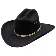 NEW Western Black Faux Felt Cowboy Hat Elastic S/M L/XL Kids