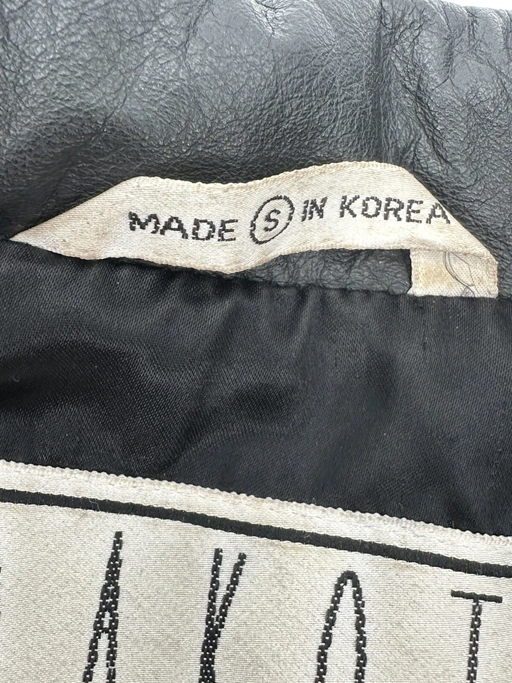 Abrigo Chaqueta Moto BB Dakota Cuero Gamuza Para Mujer Talla Pequeña Hecho en Corea Negro Foto 3 de 4