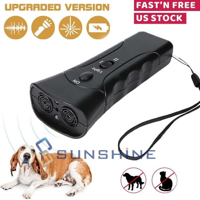 LED Flashlight Super Ultrasonic Dog Chaser AntiBarking Training Pet