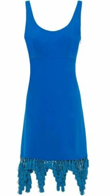 EMILIO PUCCI Kreppkleid mit Makramee-Besatz - Kobaltblau - UK 12 / IT 44 - 14450£