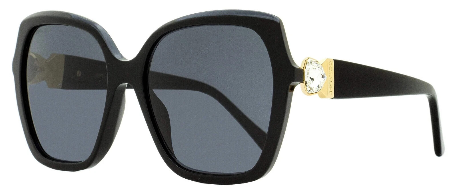 Женские пластиковые солнцезащитные очки Jimmy Choo Manon GS 0807IR черные 57-18 Италия в футляре 23390₽