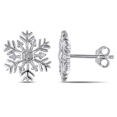 Amour Ohrstecker Sterlingsilber Schneeflocke Diamant