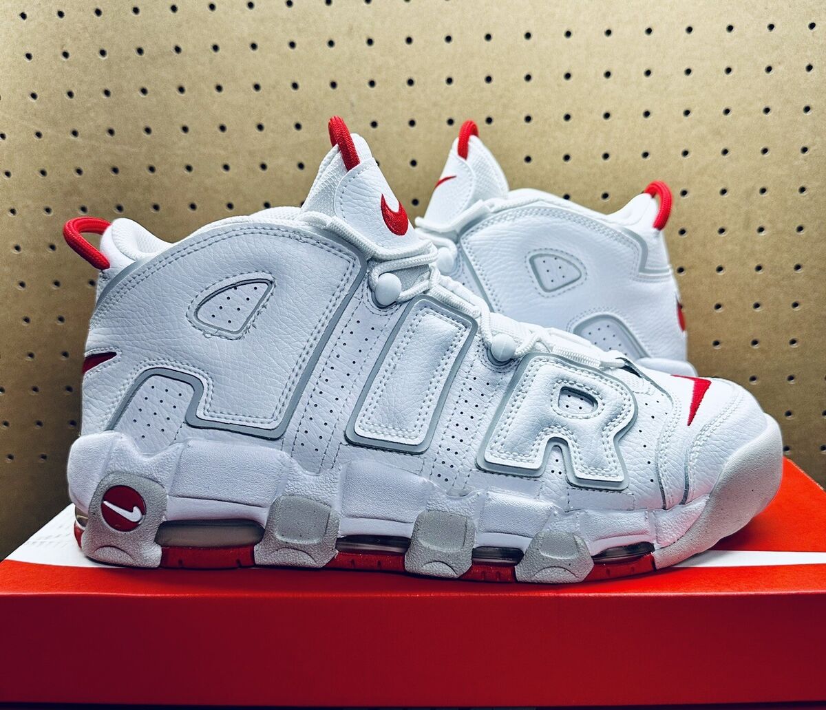 RARE* NEW Nike Air More Uptempo 96 White Red Grey Fog DX8965 RARE* NEW Nike Air More Uptempo 96 White Red Grey Fog DX8965