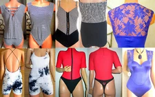 $79 Lot or separate 5 VTG leotards/jumpers/body suits, including pinup style S/M