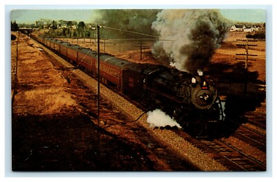 POSTCARD Boston & Maine Pacific 3713 Last Steam Powered Excursion Railroad Train